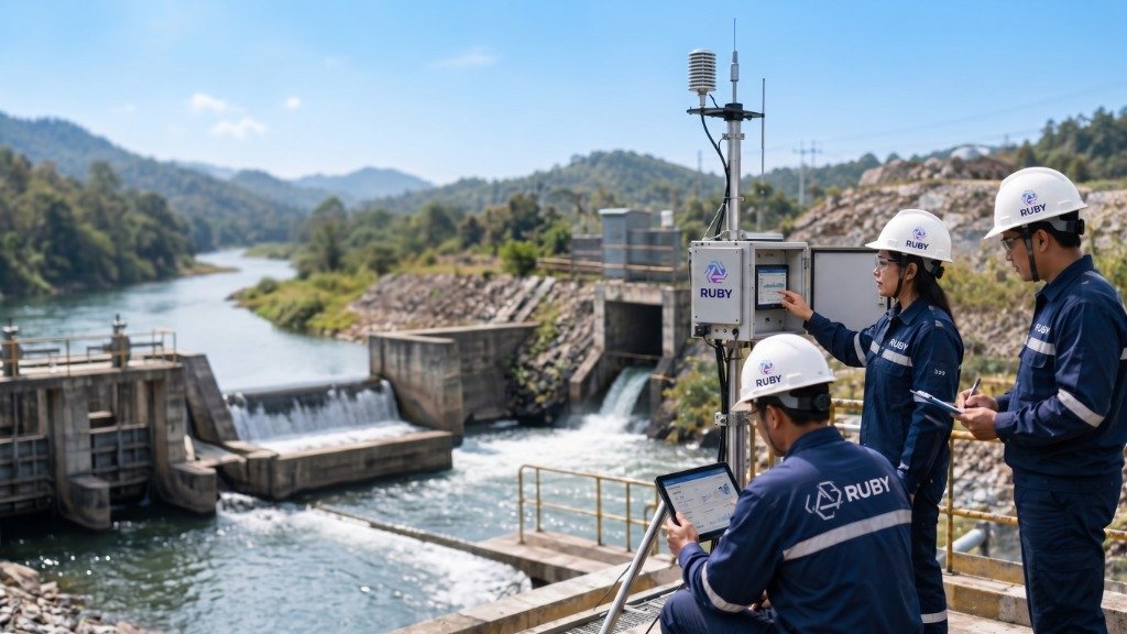 Tim Ruby AquaSense melakukan instalasi dan monitoring sensor lapangan di bendungan